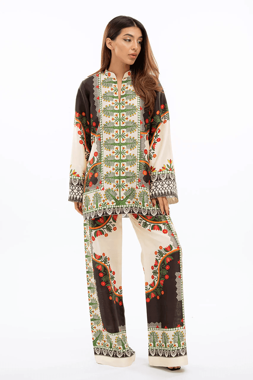 Women's Korean BSY Velvet Co-Ord Set with Digital Print - SEEANS