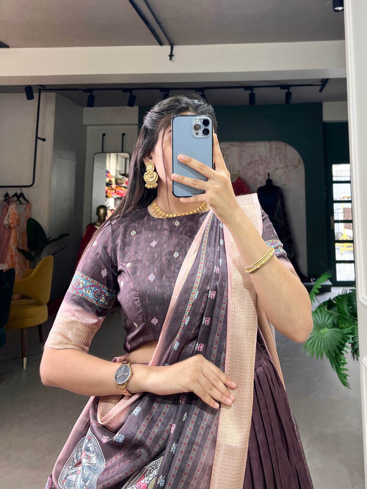 Kalamkari Print Lehenga Choli - GAJGAMINI Catalogue - SEEANS