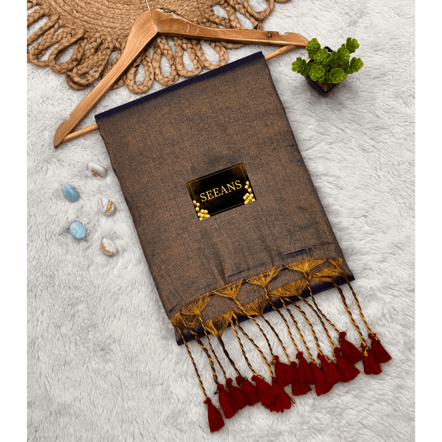 Single Color Tissue Silk Saree with Traditional Patterns | Lightweight & Festive - SEEANS