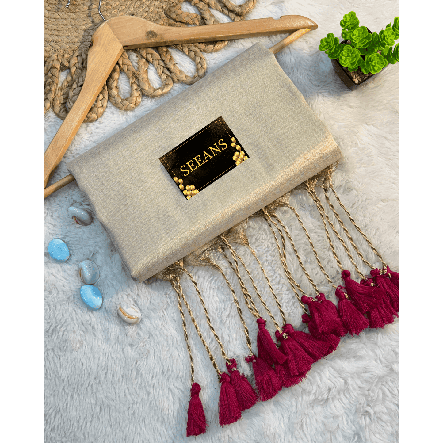 Single Color Tissue Silk Saree with Traditional Patterns | Lightweight & Festive - SEEANS