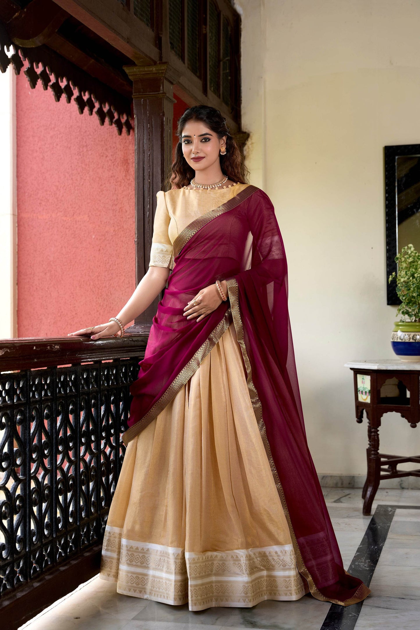 Regal Kanchipuram Lehenga Choli Set with Zari Weaving – Wedding & Traditional Wear - SEEANS