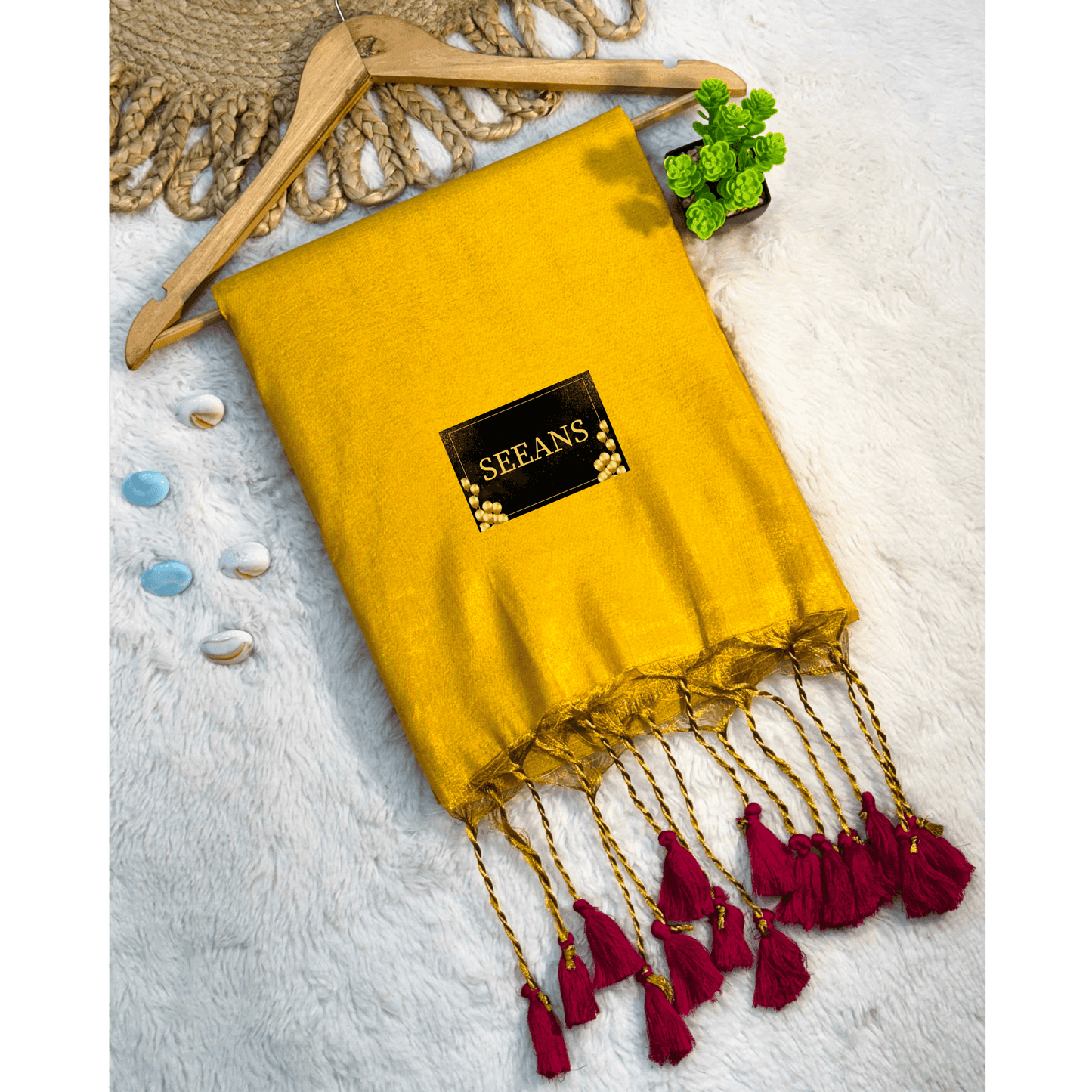 Single Color Tissue Silk Saree with Traditional Patterns | Lightweight & Festive - SEEANS