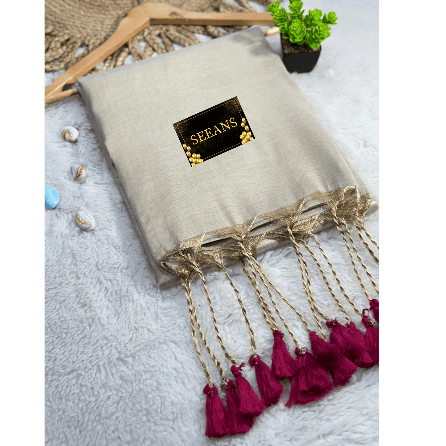 Single Color Tissue Silk Saree with Traditional Patterns | Lightweight & Festive - SEEANS
