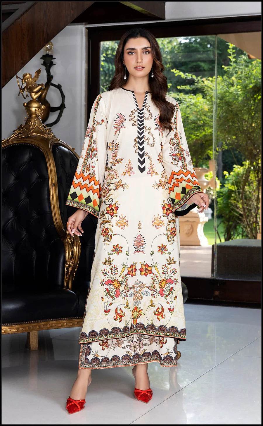 Silk Crepe Digital Printed Kurta & Trousers Set – No Color Fading Guarantee - SEEANS
