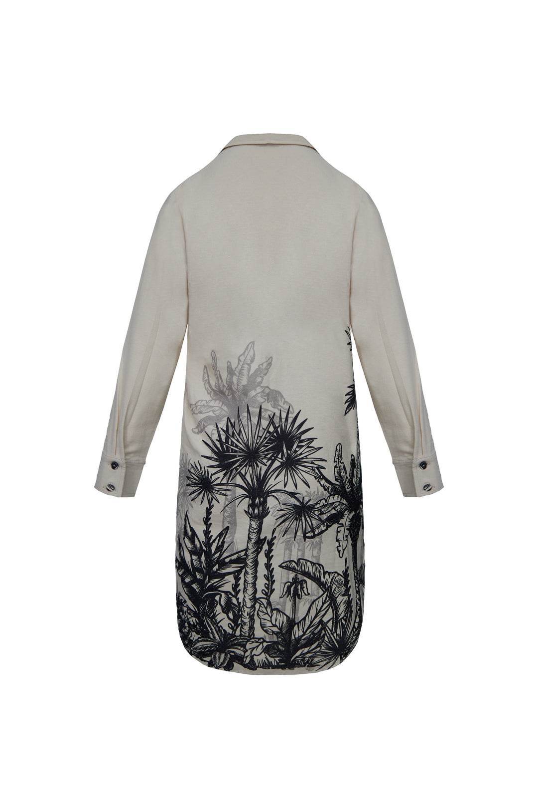 Women's Linen Blend Western Mini Dress - Digital Printed - SEEANS