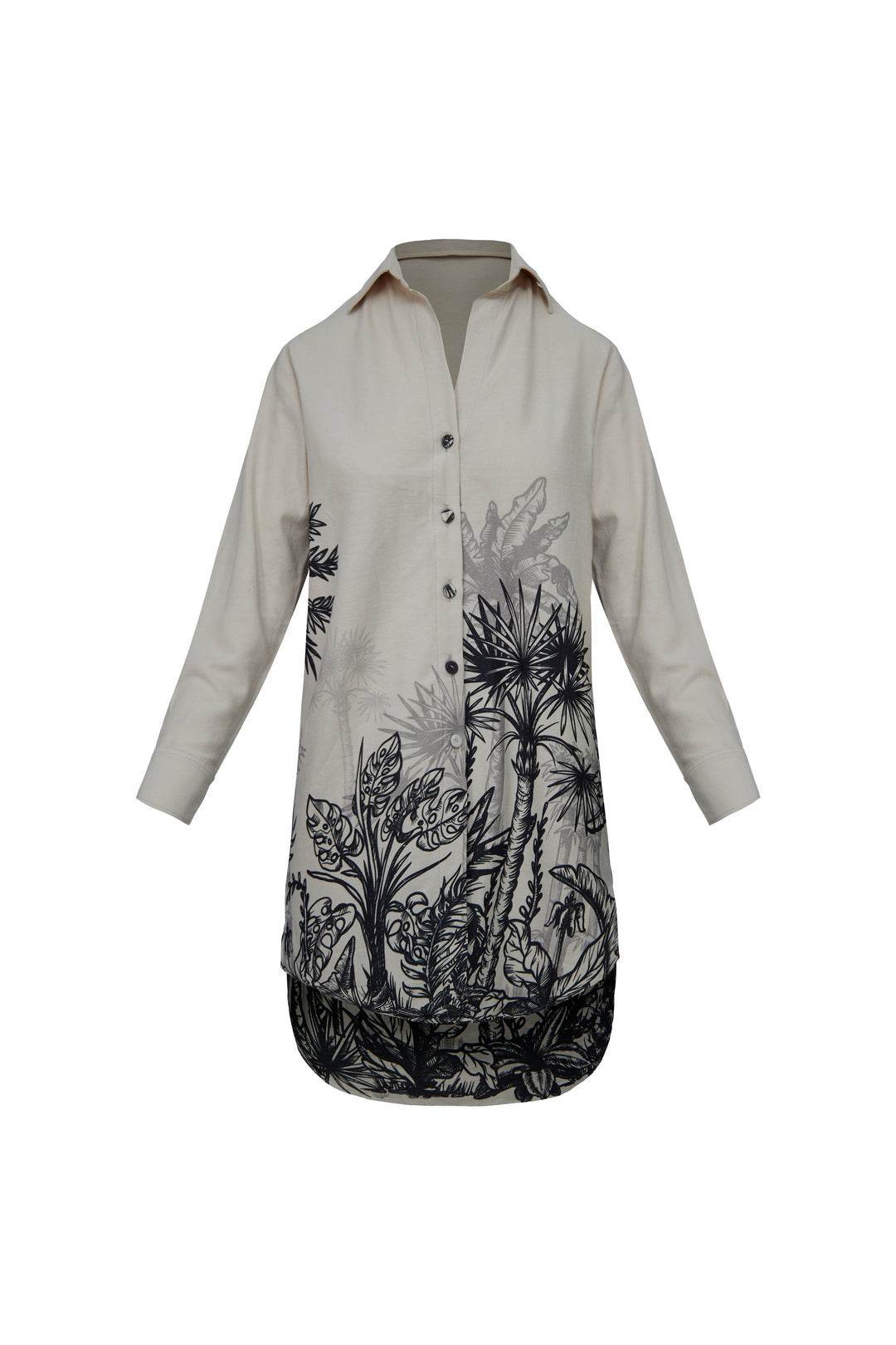 Women's Linen Blend Western Mini Dress - Digital Printed - SEEANS