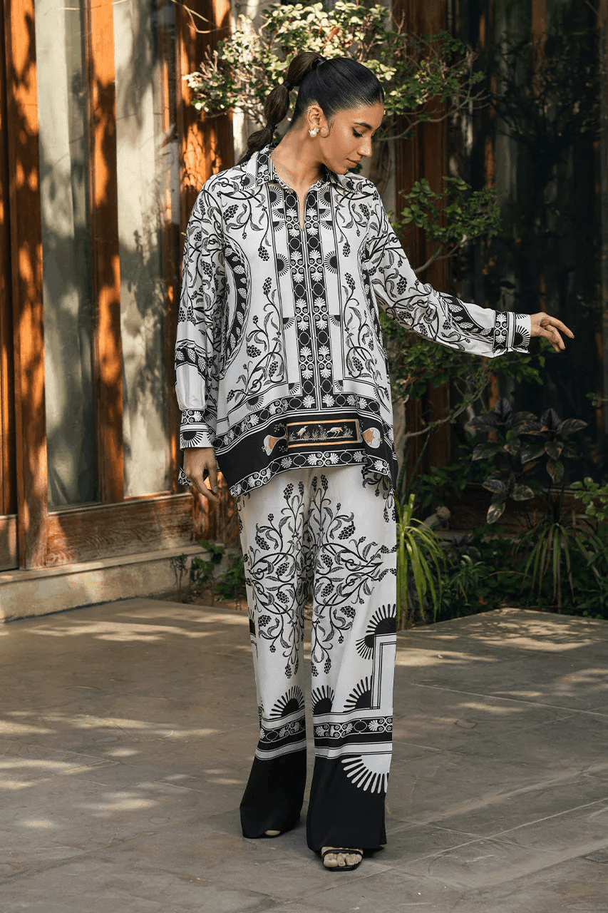 Women's Korean BSY Velvet Co-Ord Set with Digital Print - SEEANS
