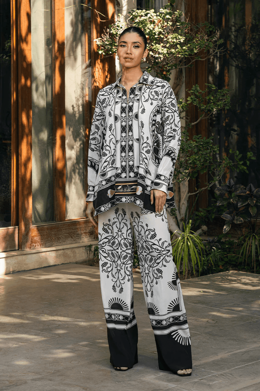 Women's Korean BSY Velvet Co-Ord Set with Digital Print - SEEANS