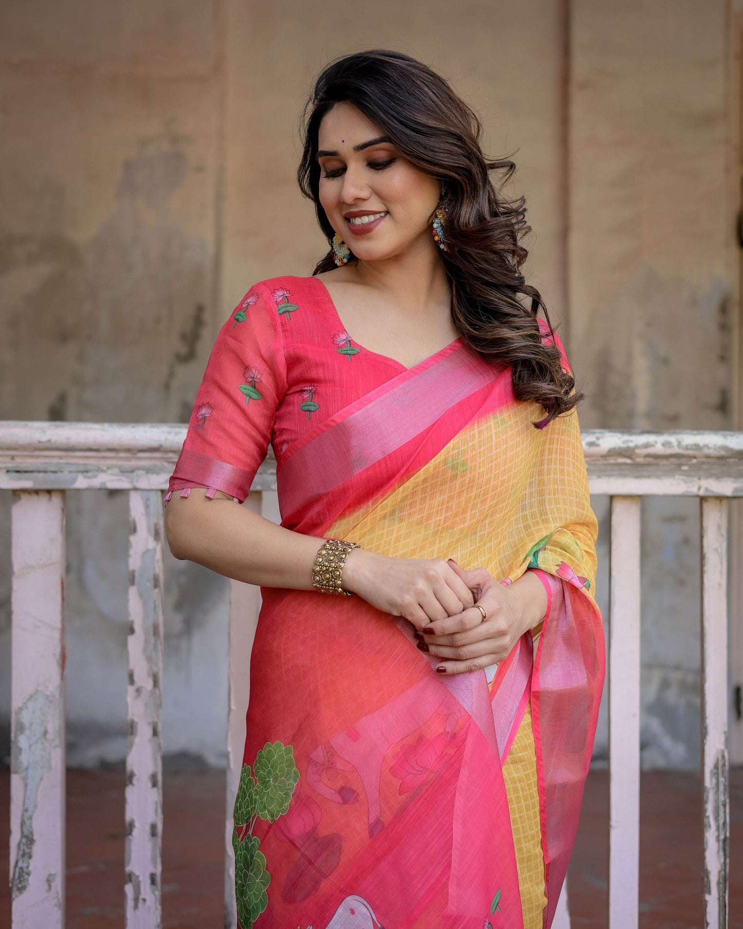 Multicolor Cotton Linen Saree with Timeless Elegance | Perfect for Every Occasion - SEEANS