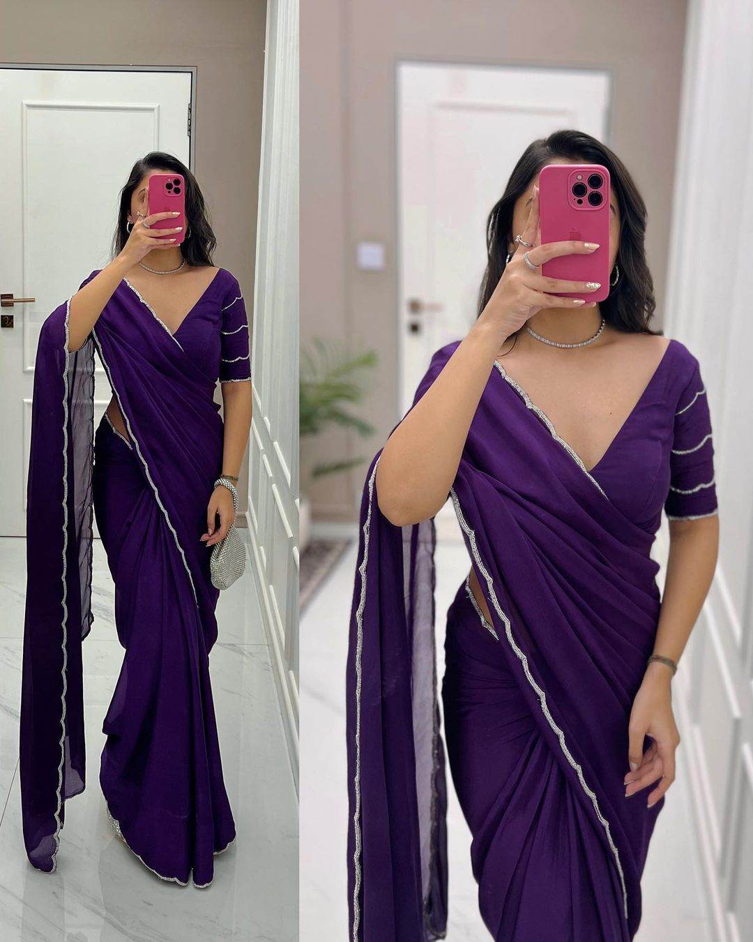 Festival Special Soft Silk Saree with Handwork Designer Blouse - SEEANS