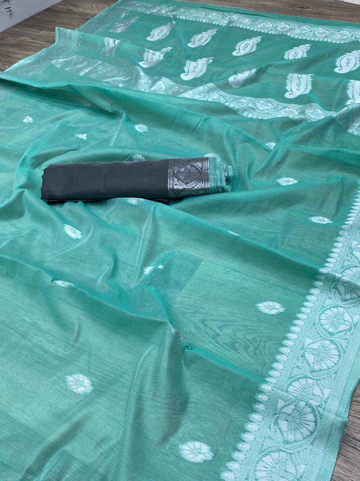 SEEANS Bollywood Hit Linen Soft Saree | Royal Weaving Design - SEEANS