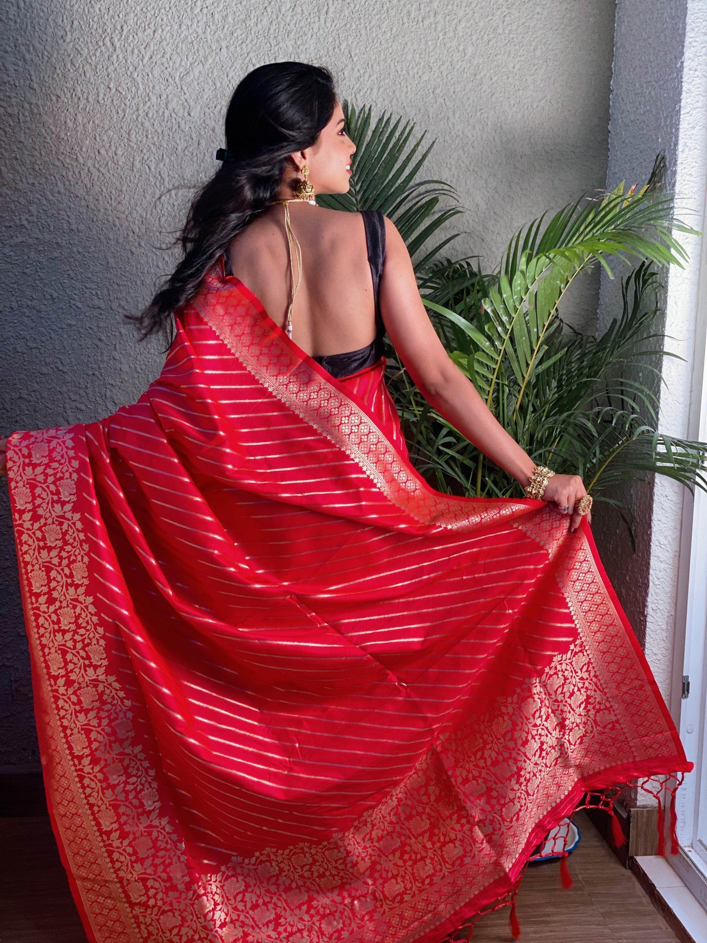 Pure Banarasi Silk Saree with Zari Weaving – Traditional - SEEANS