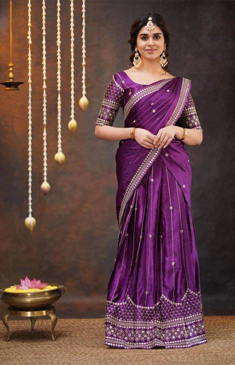 Designer Chinon Embroidered Lehenga Choli with Dupatta | Fully Stitched - SEEANS