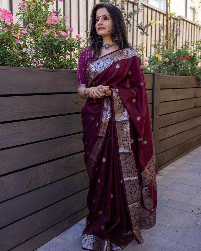 SEEANS Premium Linen Saree | Bollywood-Inspired Weaving Design - SEEANS