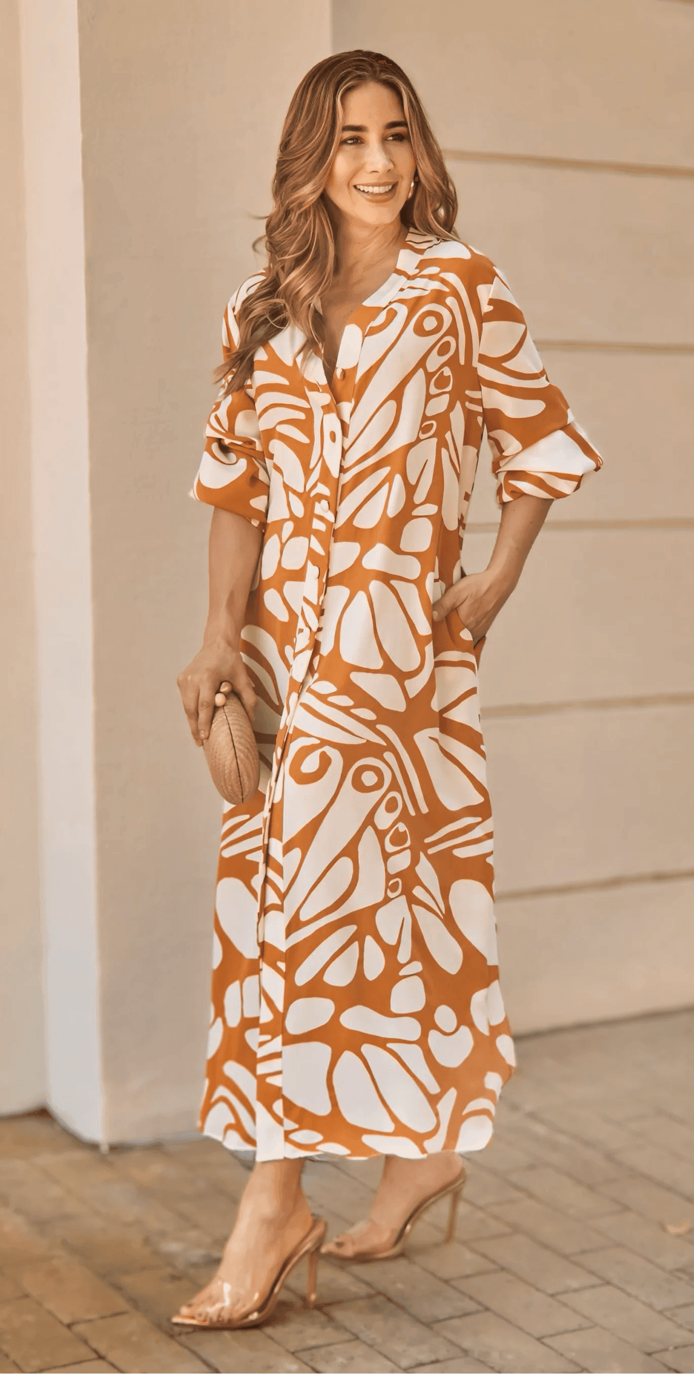 Women's Korean BSY Digital Printed Western Maxi Dress - SEEANS