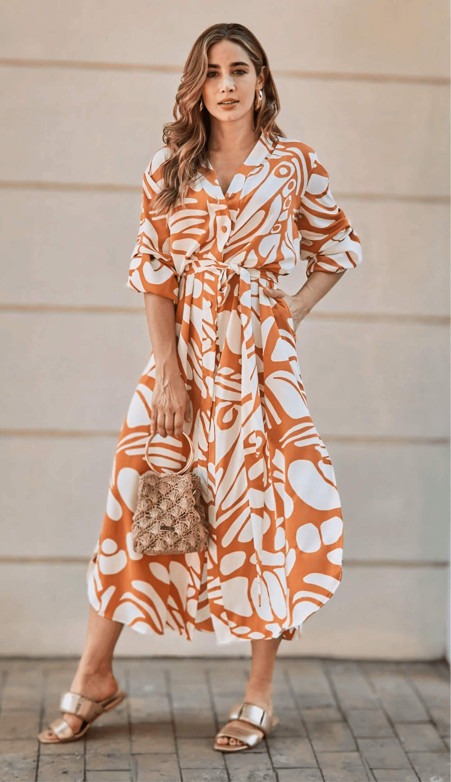 Women's Korean BSY Digital Printed Western Maxi Dress - SEEANS