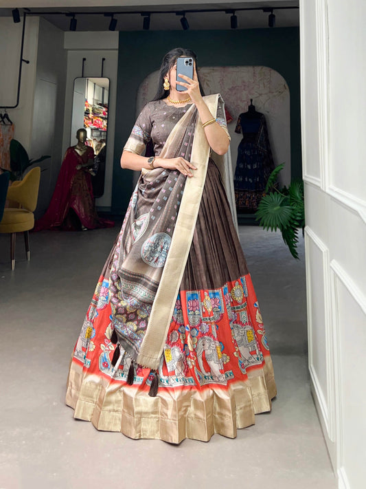 Kalamkari Print Lehenga Choli - GAJGAMINI Catalogue - SEEANS