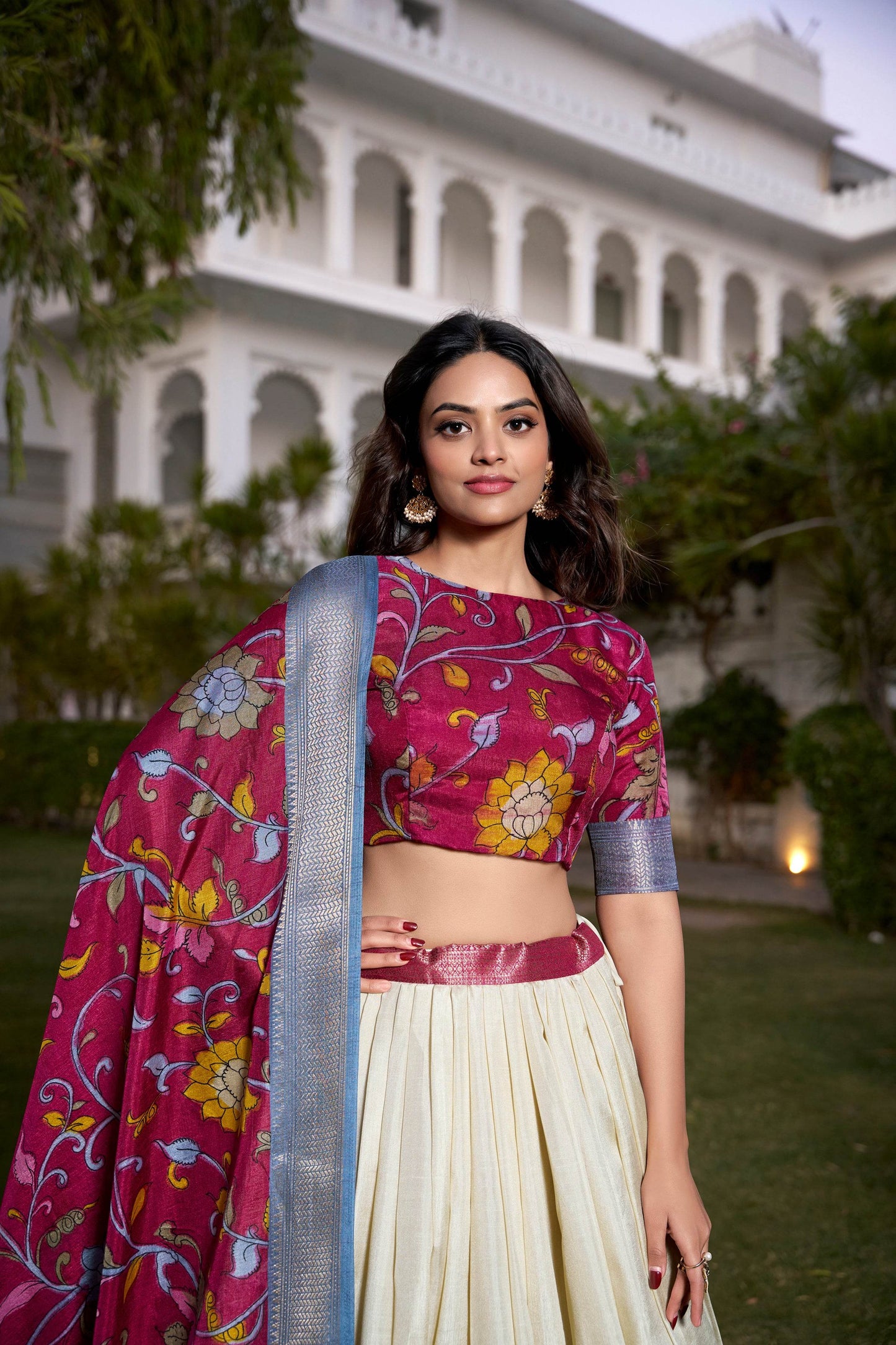 Dola Silk Kalamkari Printed Lehenga Choli – Traditional Elegance for Special Occasions - SEEANS