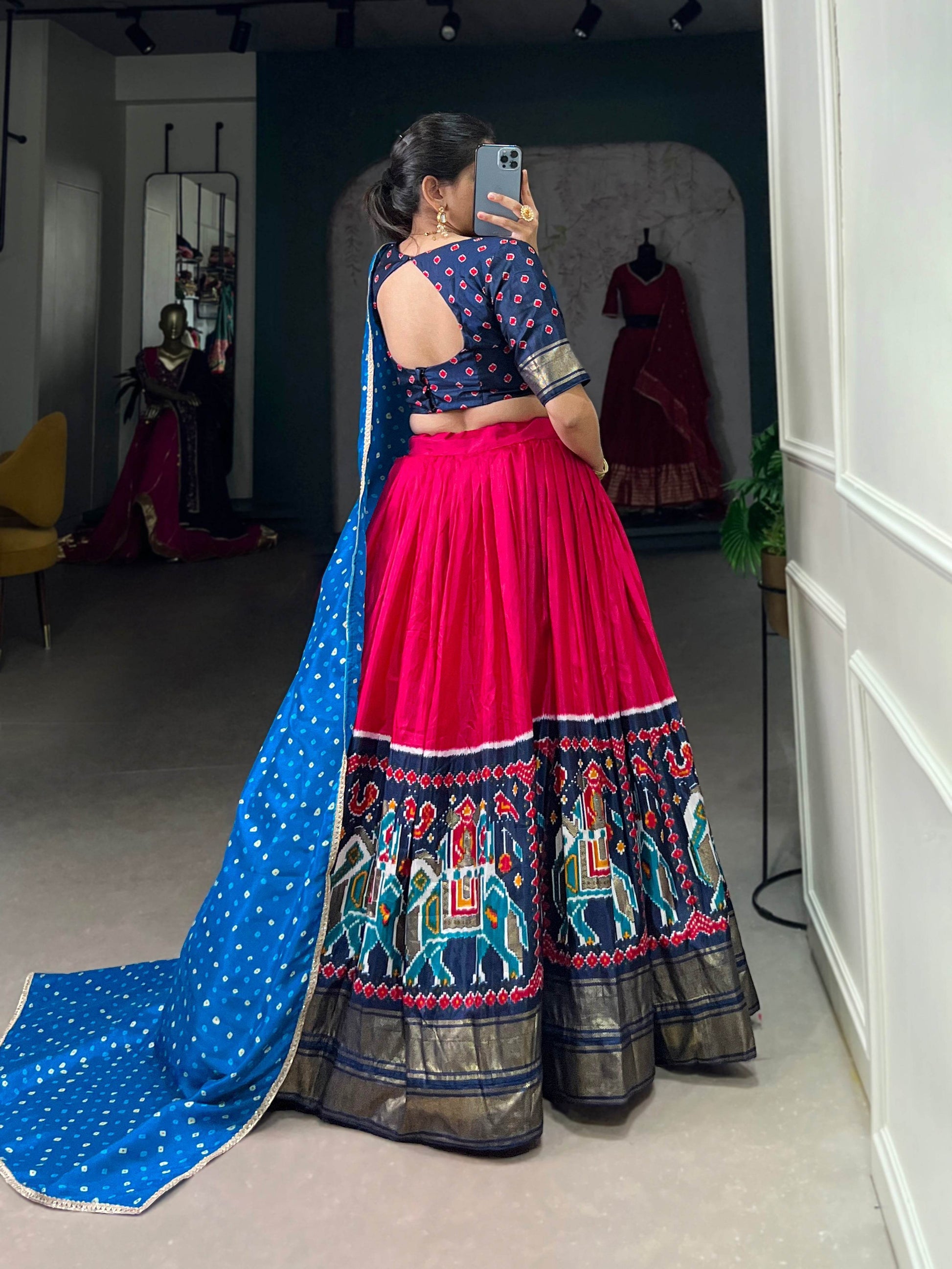 Dola Silk Patola Print Lehenga Choli – Wedding & Festive Wear - SEEANS