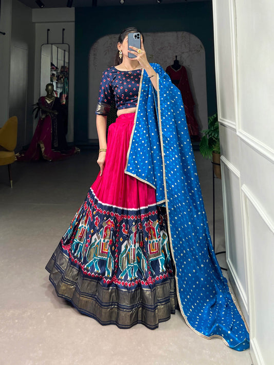 Dola Silk Patola Print Lehenga Choli – Wedding & Festive Wear - SEEANS
