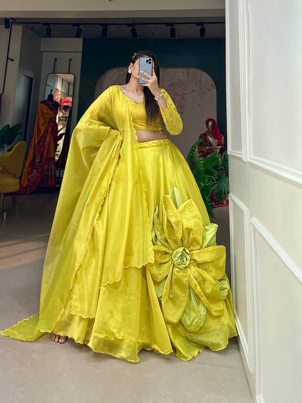 Rajwadi Chanderi Silk Lehenga Choli – Traditional & Chic for Weddings and Parties - SEEANS