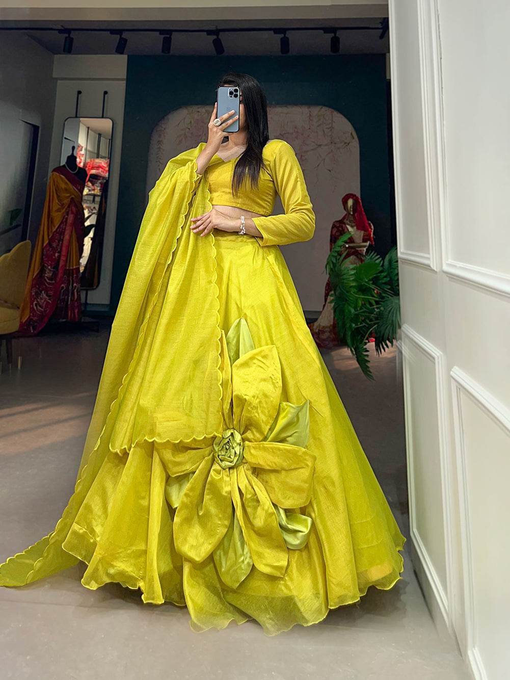 Rajwadi Chanderi Silk Lehenga Choli – Traditional & Chic for Weddings and Parties - SEEANS