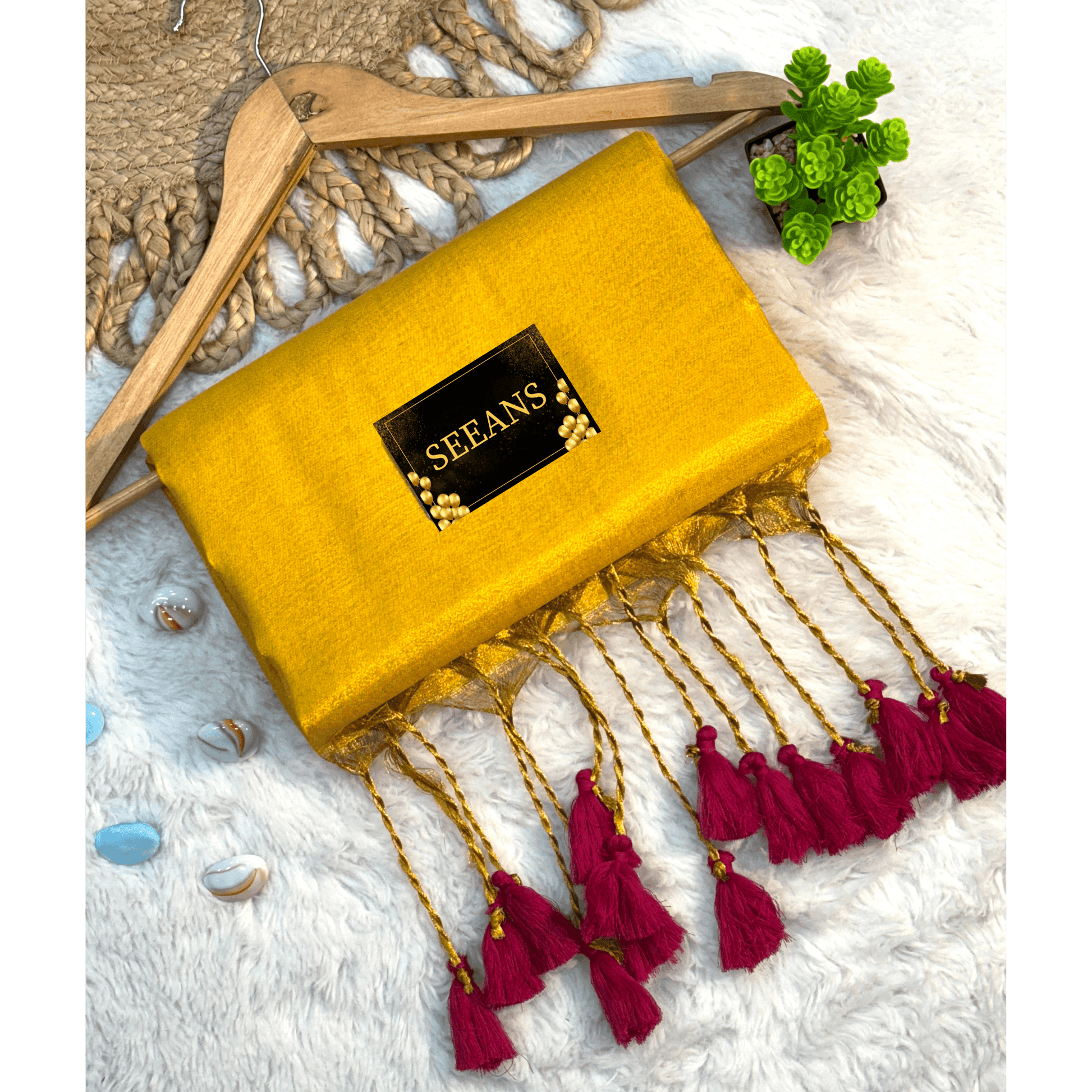Single Color Tissue Silk Saree with Traditional Patterns | Lightweight & Festive - SEEANS