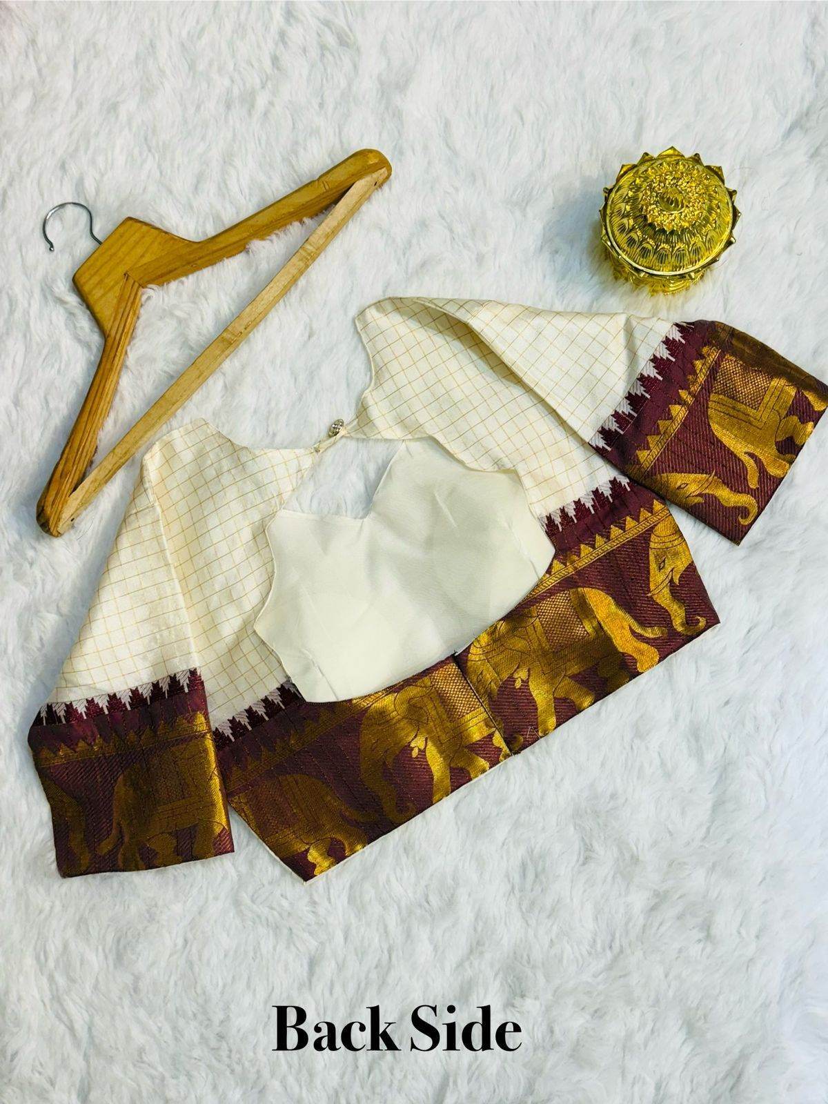 SEEANS White Silk Lehenga Choli with Georgette Dupatta - SEEANS