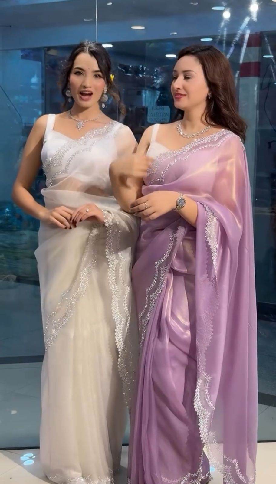 Super Hit Diamond Panel Saree | Rich Tissue Tweel Net Saree with Diamond Cutwork Panel | Special Occasion Wear with Diamond Work Unstitched Blouse - SEEANS