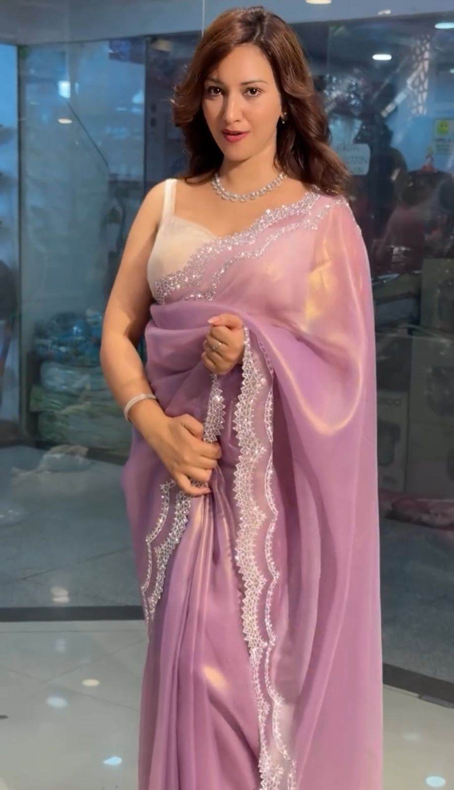 Super Hit Diamond Panel Saree | Rich Tissue Tweel Net Saree with Diamond Cutwork Panel | Special Occasion Wear with Diamond Work Unstitched Blouse - SEEANS