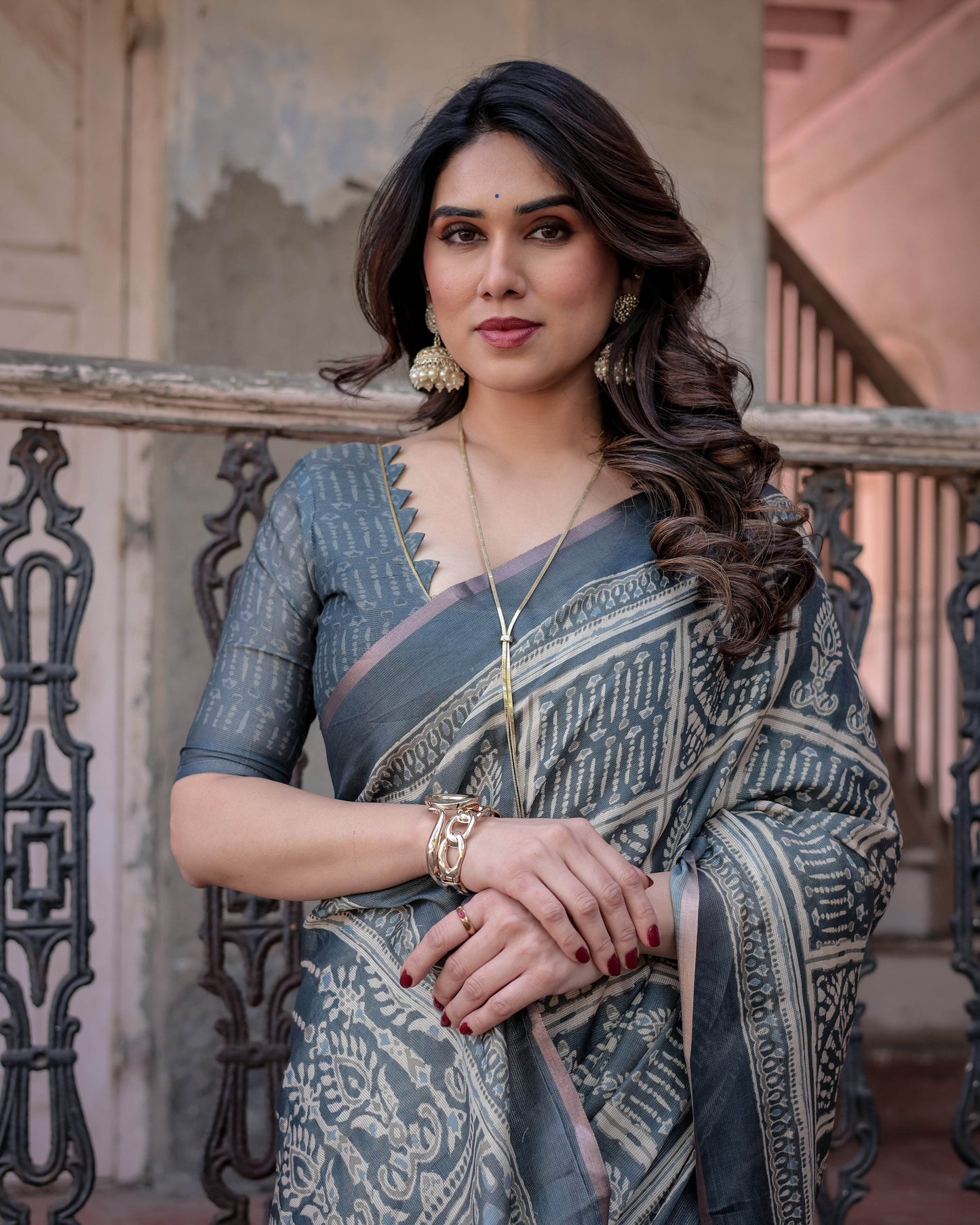 Multicolour Linen Saree with Traditional Patterns | Lightweight and Elegant - SEEANS