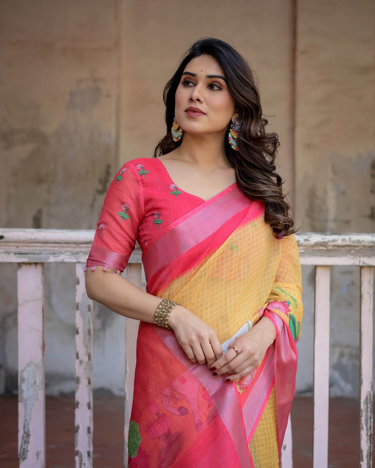 Multicolor Cotton Linen Saree with Timeless Elegance | Perfect for Every Occasion - SEEANS