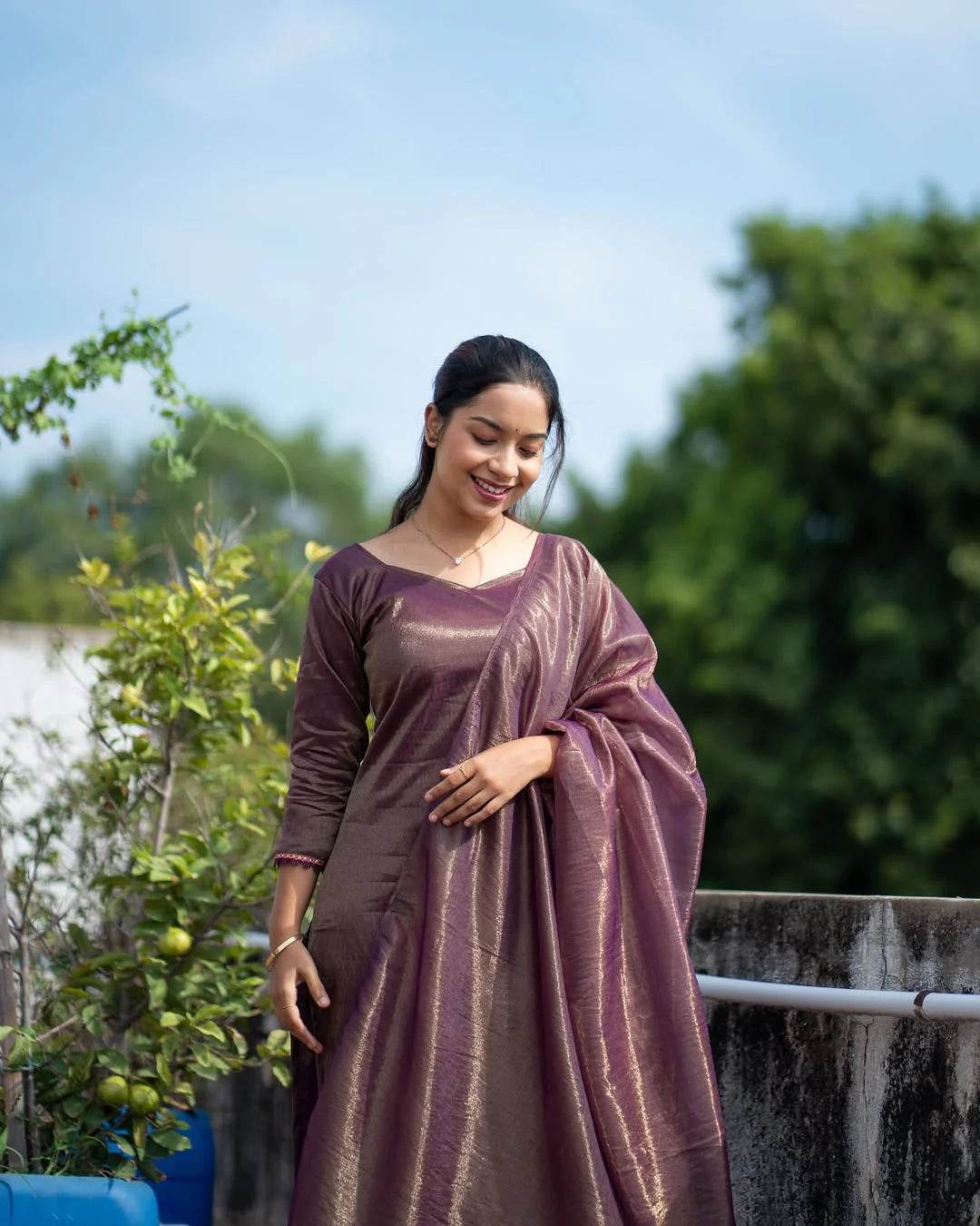 Women's Kurti and Dupatta Set - Space Silk Fabric | XS to XXL Sizes | 4 Colour Options - SEEANS
