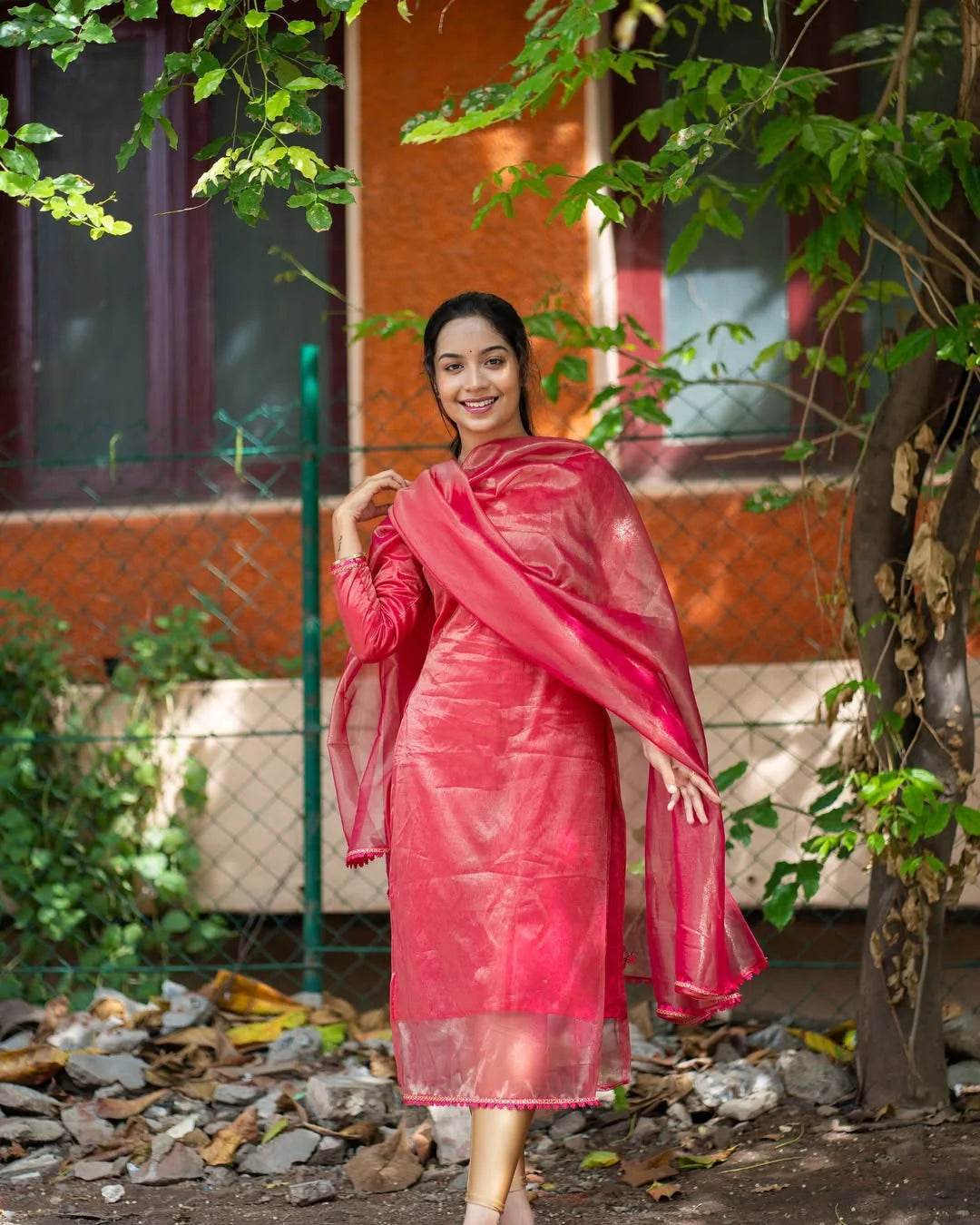 Women's Kurti and Dupatta Set - Space Silk Fabric | XS to XXL Sizes | 4 Colour Options - SEEANS