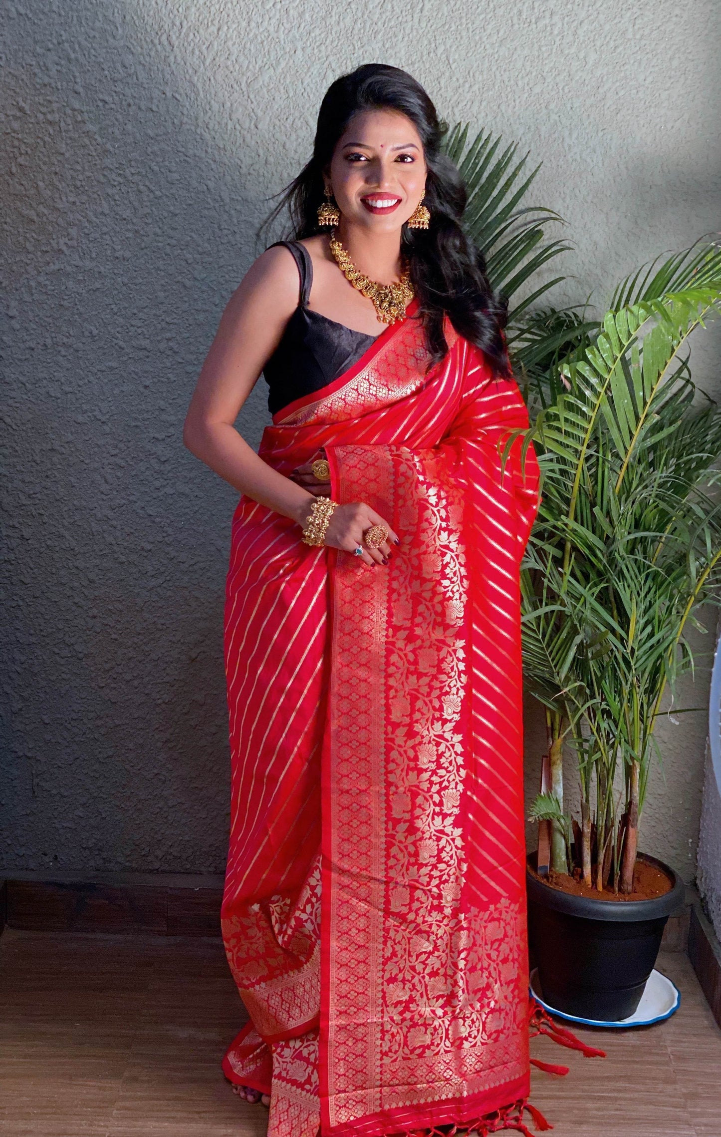 Pure Banarasi Silk Saree with Zari Weaving – Traditional - SEEANS