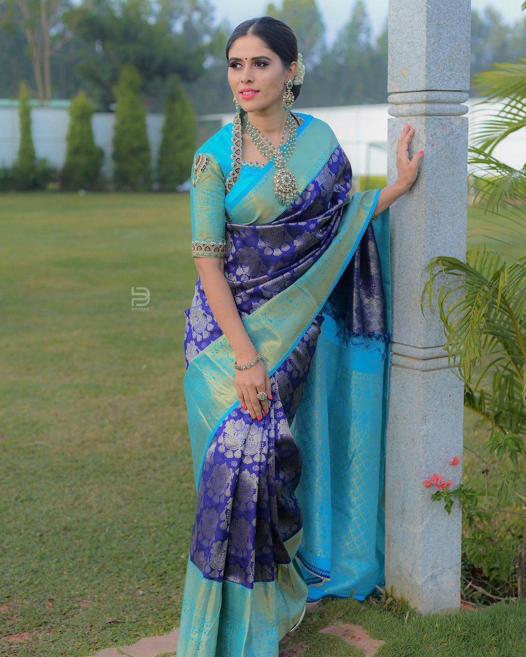 Kanjivaram Soft Litchi Silk Saree – Elegant & Comfortable Choice - SEEANS