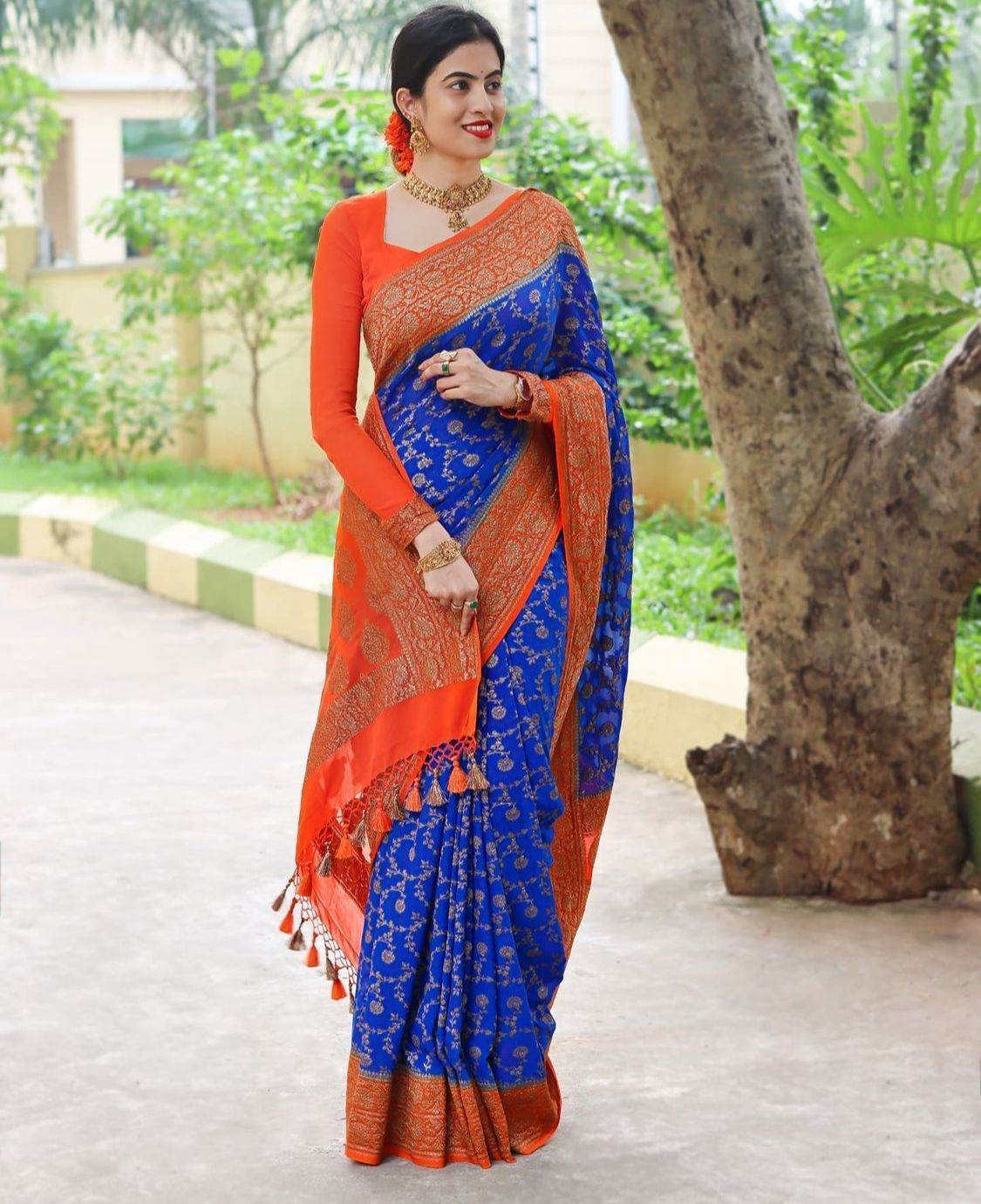 Kanjivaram Soft Lichi Silk Saree – Vintage Weaving, Royal Look - SEEANS