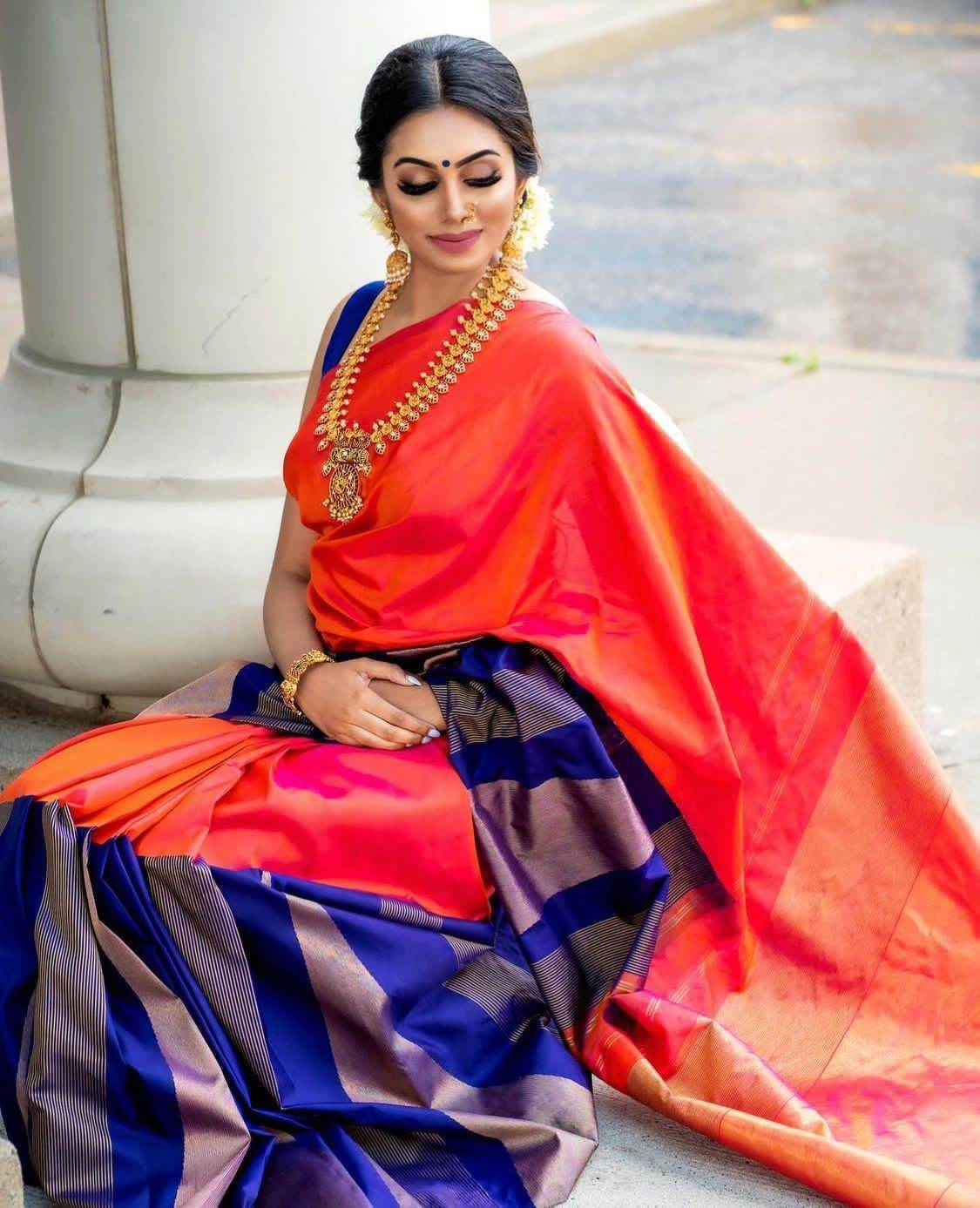KANJIVARAM Soft Lichi Silk Saree with Vintage Design & Rich Border - SEEANS