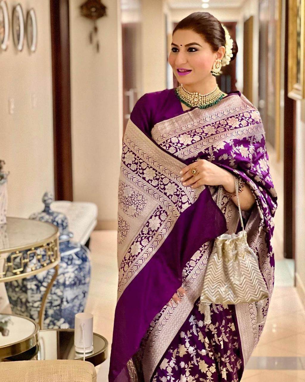 Kanjivaram Soft Litchi Silk Saree | Luxurious, Comfortable, Royal - SEEANS