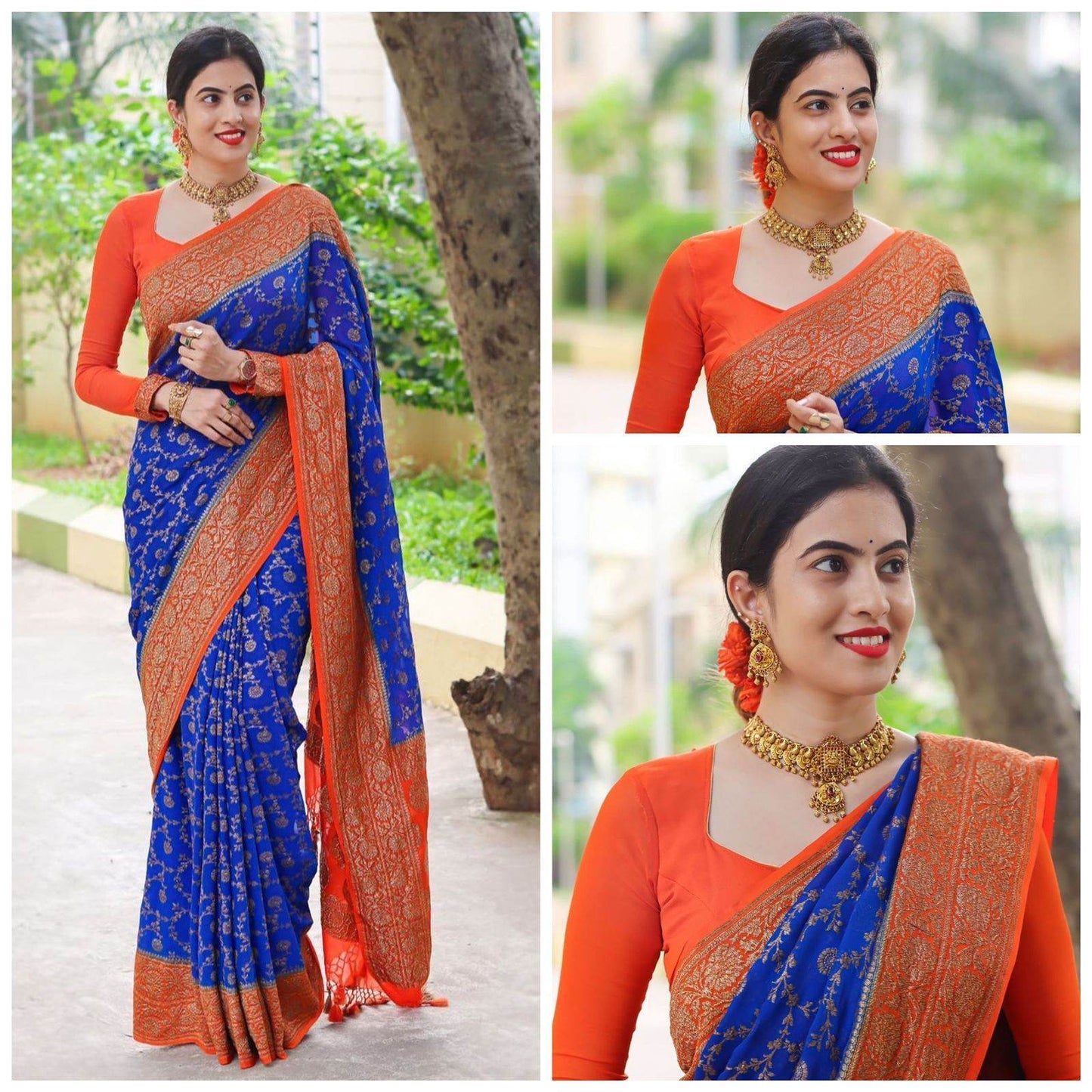 Kanjivaram Soft Lichi Silk Saree – Vintage Weaving, Royal Look - SEEANS